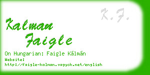 kalman faigle business card